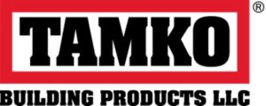 TAMKO Logo with black text and a thick red border