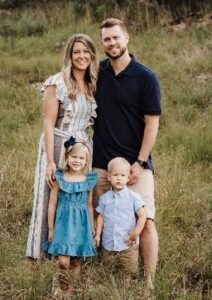 Gleason family photo in a field